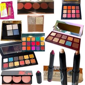 11 Piece Makeup Lot - All Full Size! Shadows + Lip + Highlight + Brushes!